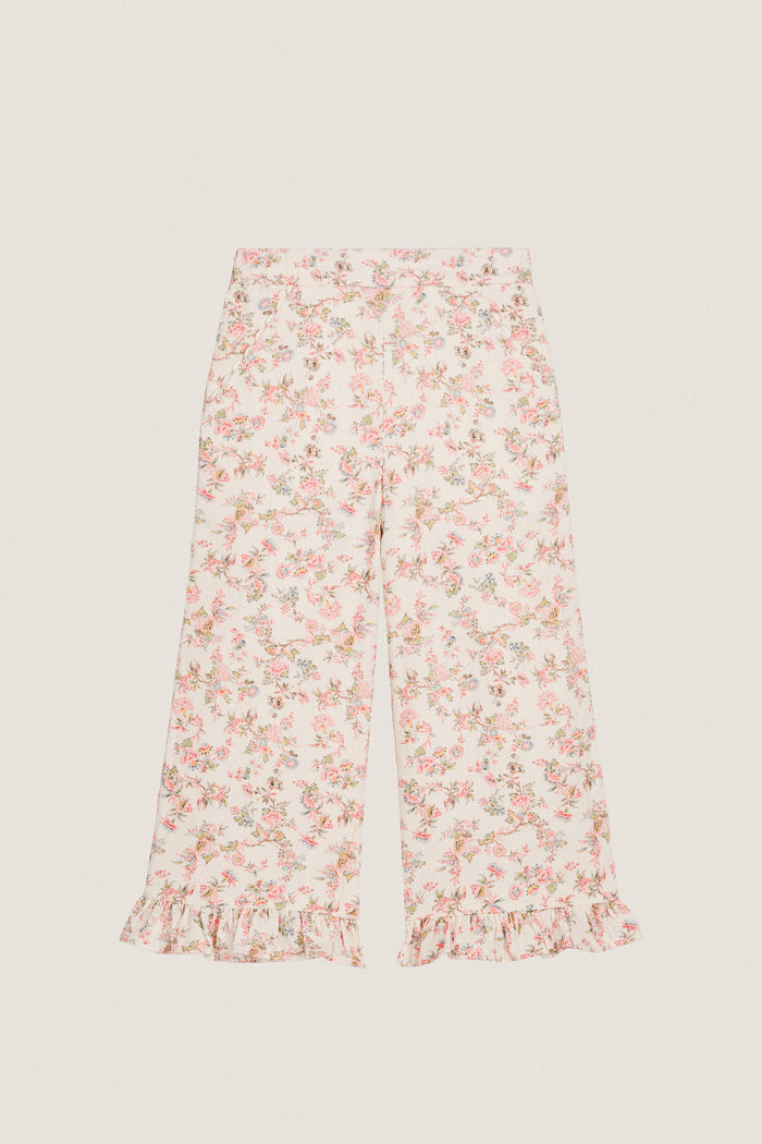 Cream Carnation Florali Pants