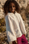 Cream Flower Beds Reversible Felvet Coat