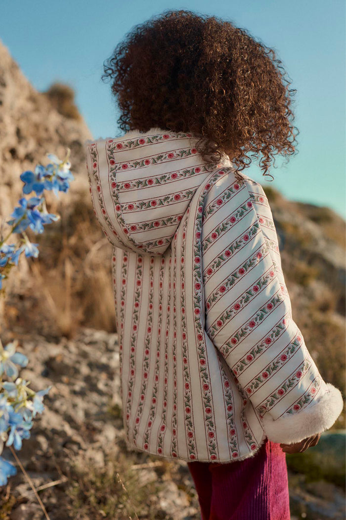 Cream Flower Beds Reversible Felvet Coat