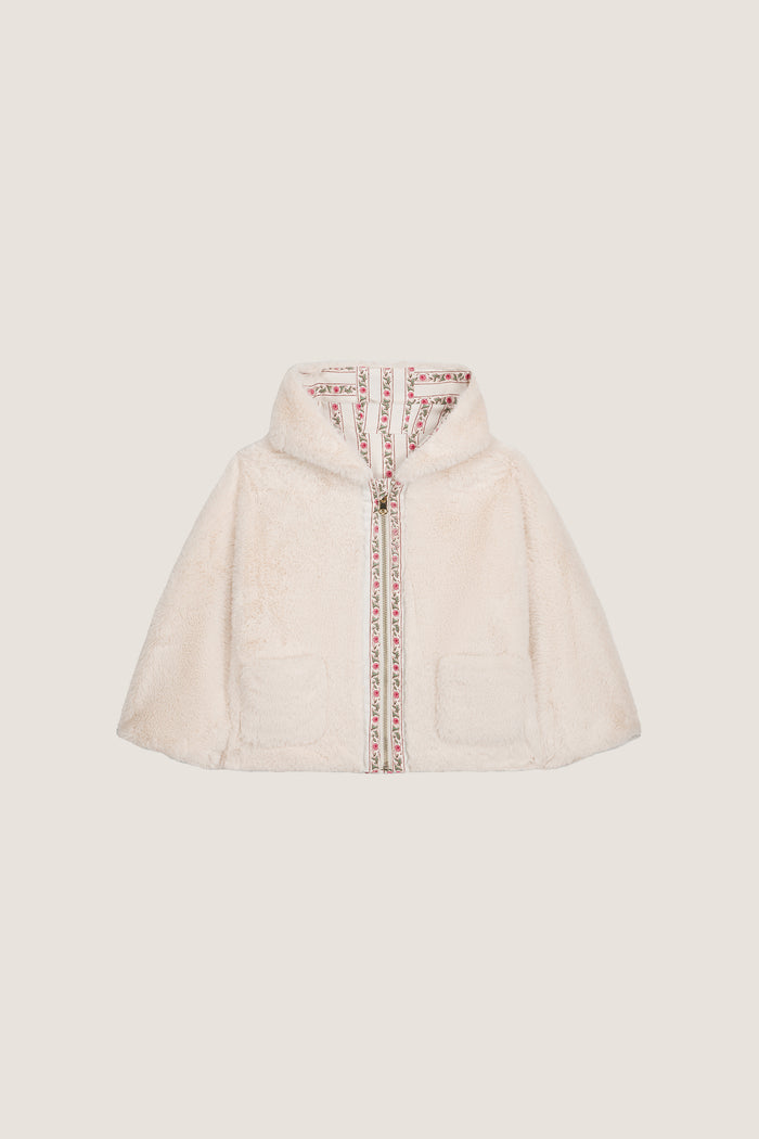 Cream Flower Beds Reversible Felvet Coat