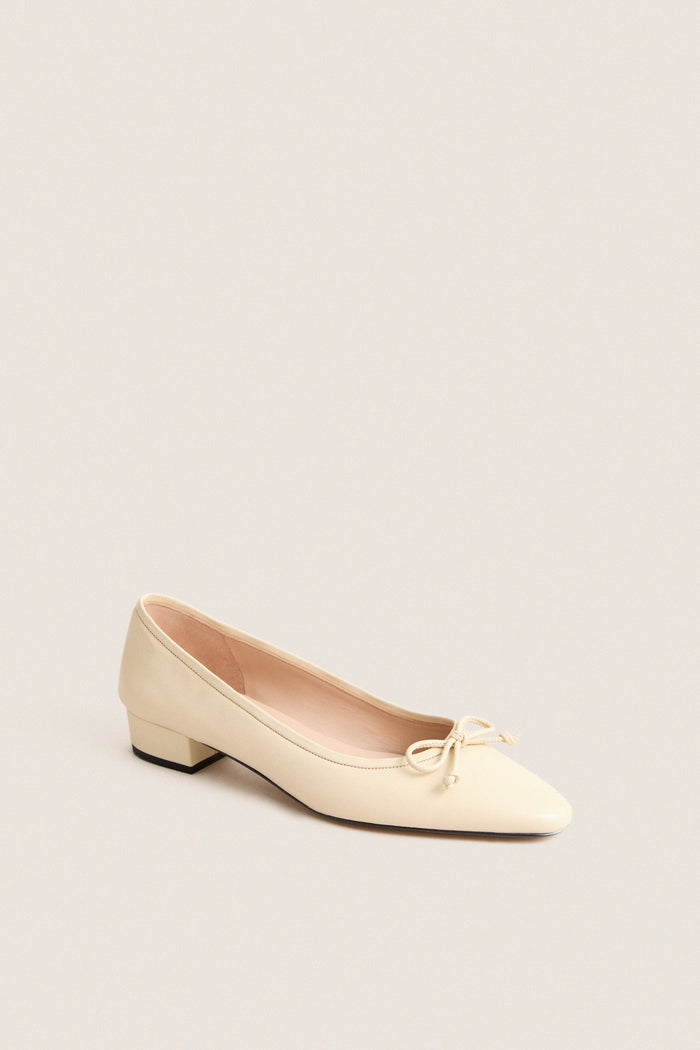 Cream Leather Bree Ballet Flats