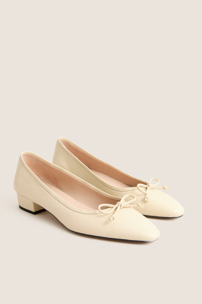 Cream Leather Bree Ballet Flats