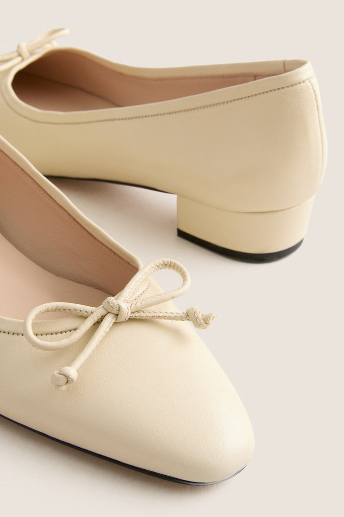 Cream Leather Bree Ballet Flats
