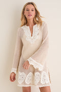 Cream Madelyn Crochet Tunic