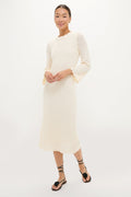 Cream Pointelle Knit Colby Midi Dress