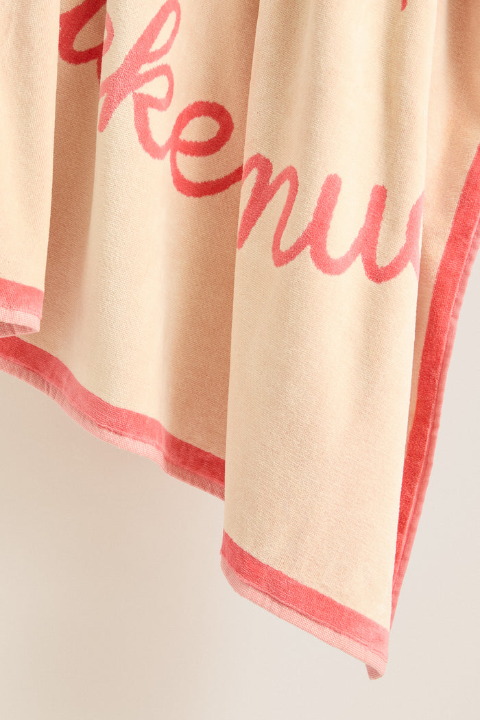 Cream Sailboat Oversized Beach Towel
