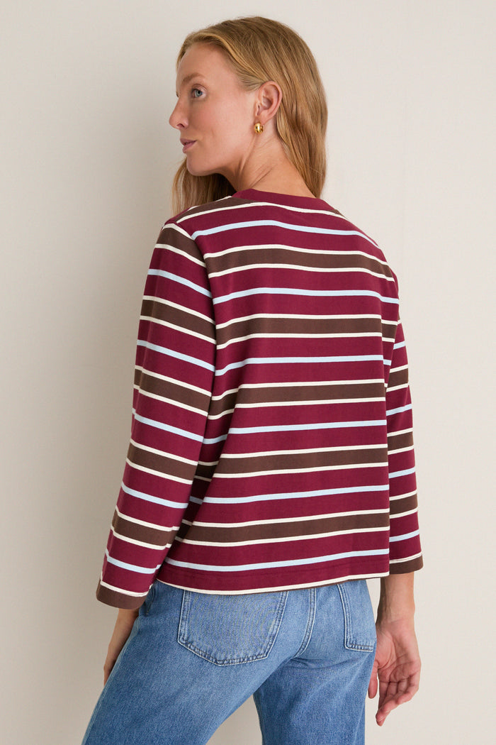 Crimson Collegiate Stripe Adler Tee
