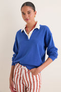 Cunningham Blue Bond St Polo Sweater