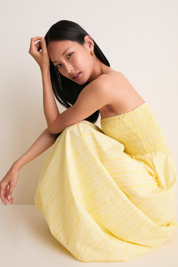 Daffodil Elisa Stripe Lunaire Midi Dress