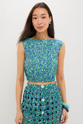 Dark Blue Limes Cinched Top