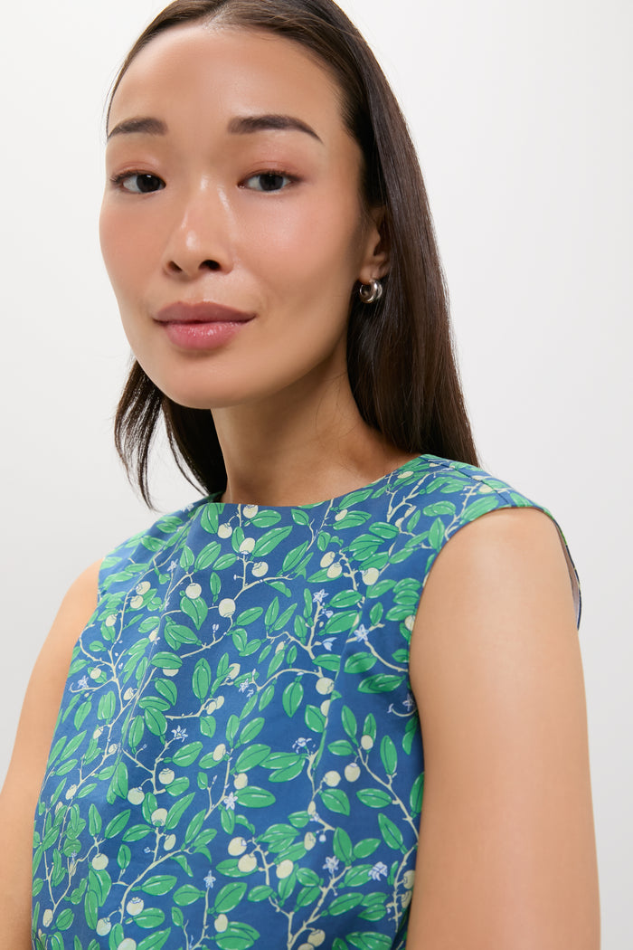 Dark Blue Limes Cinched Top