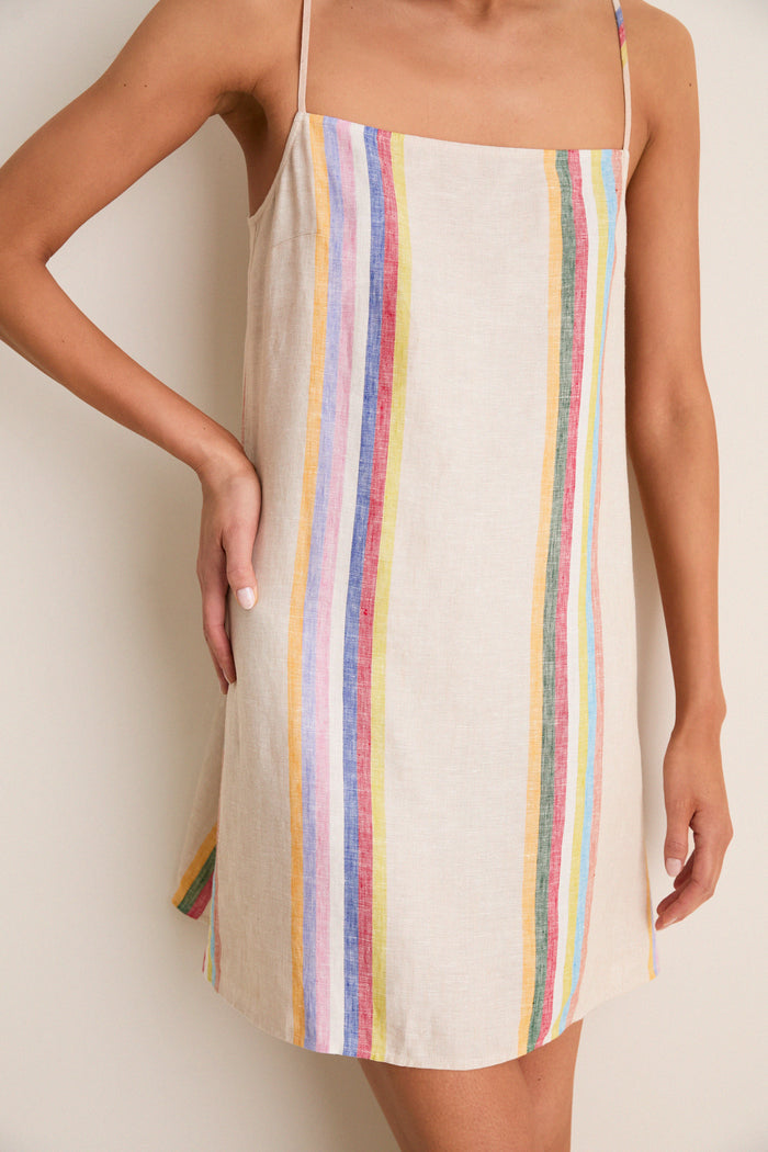 Day Trip Stripe Laura Linen Mini Dress