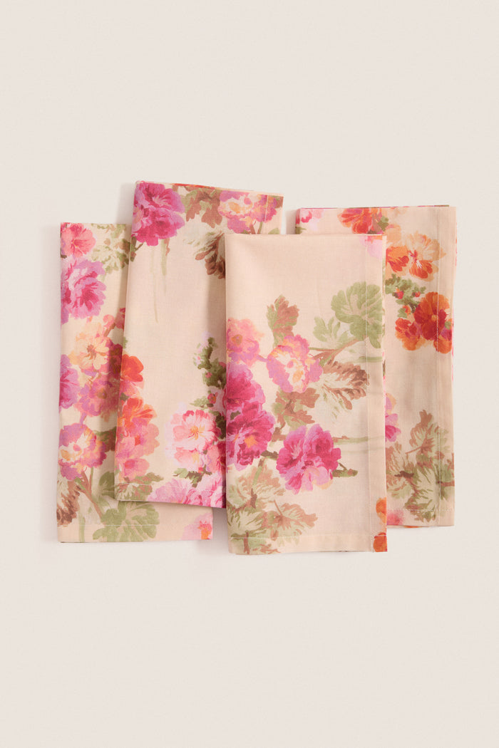 Delphinium Bloom Printed Napkins Set of 4