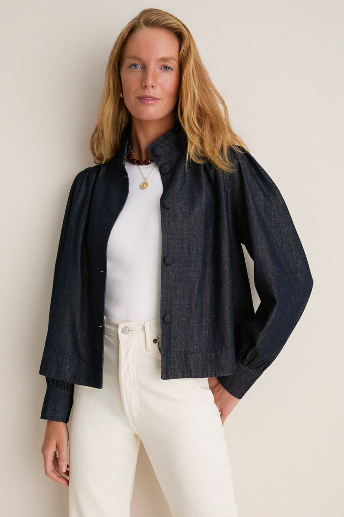 Denim Cropped Newbury Shirt Jacket