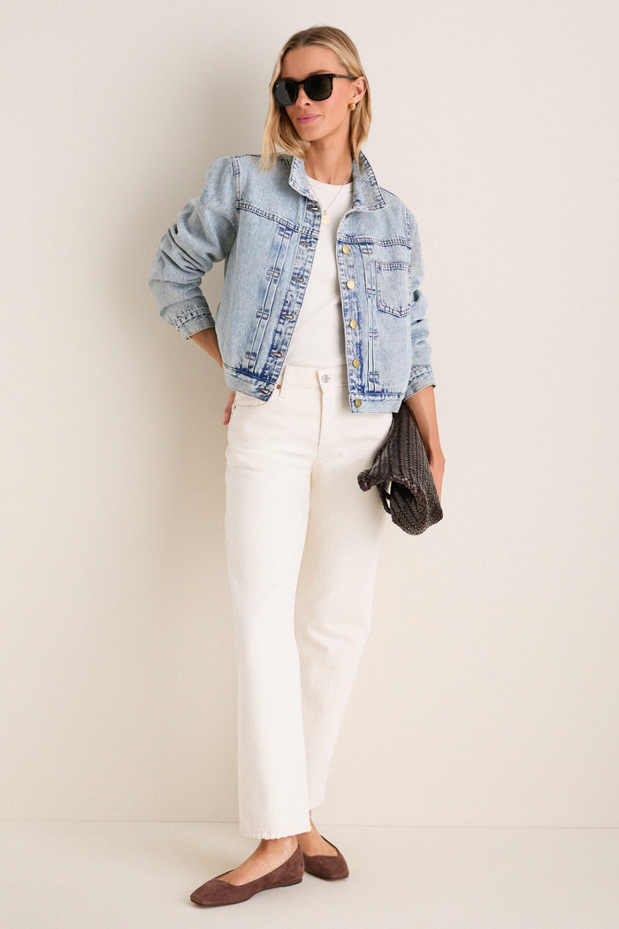 Denim Removable Fur Collar Sherwood Jacket