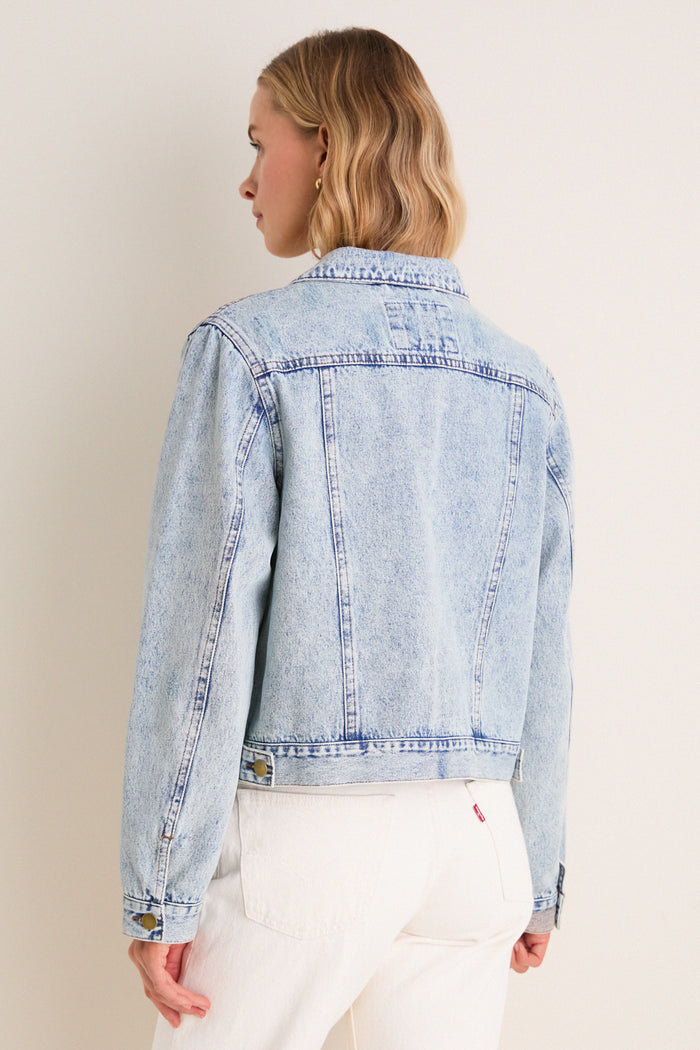 Denim Removable Fur Collar Sherwood Jacket