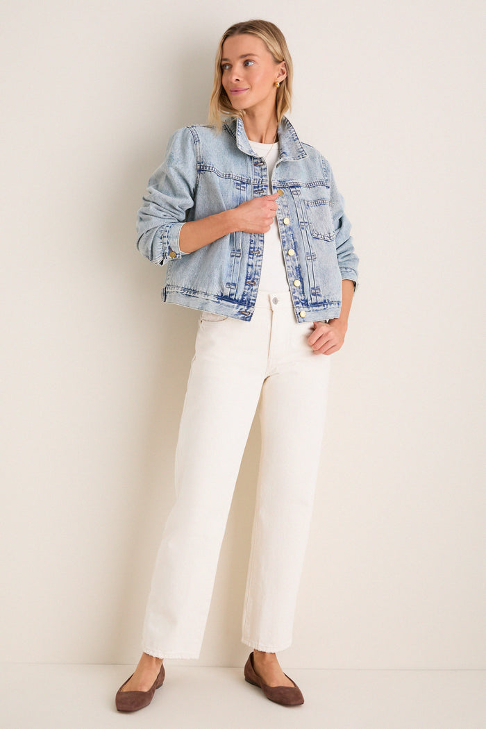 Denim Removable Fur Collar Sherwood Jacket