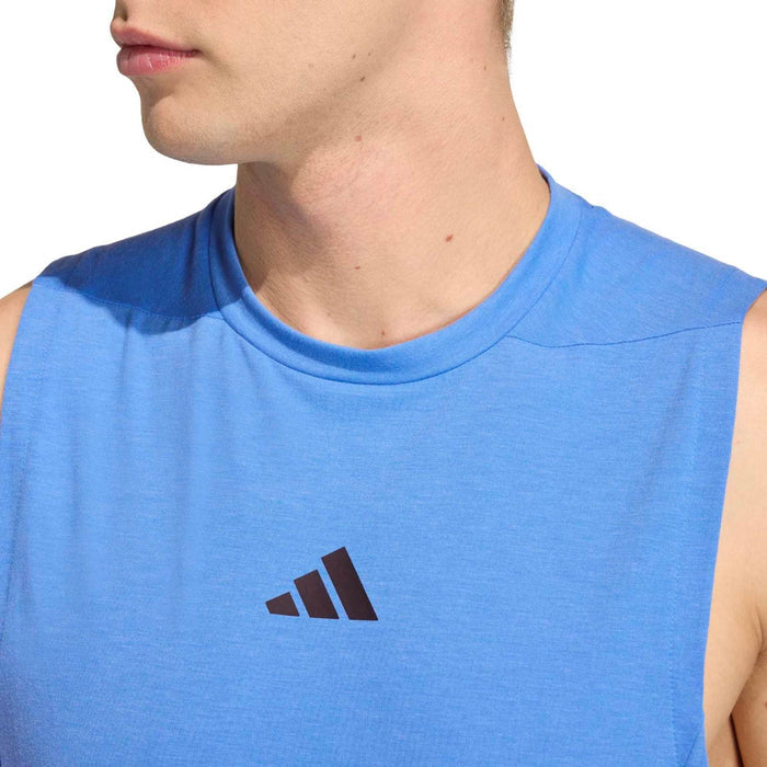 adidas Mens D4T Tank Top Blue
