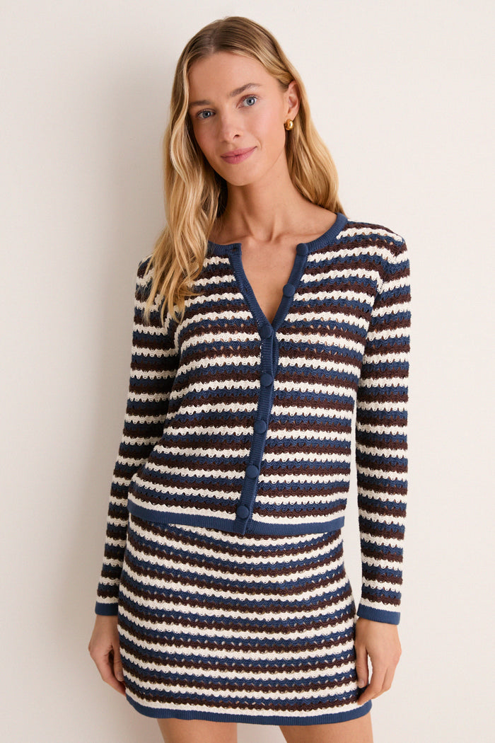 Dockside Stripe Knit Martha Cardigan