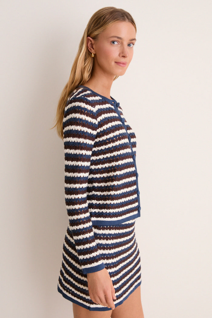 Dockside Stripe Knit Martha Cardigan