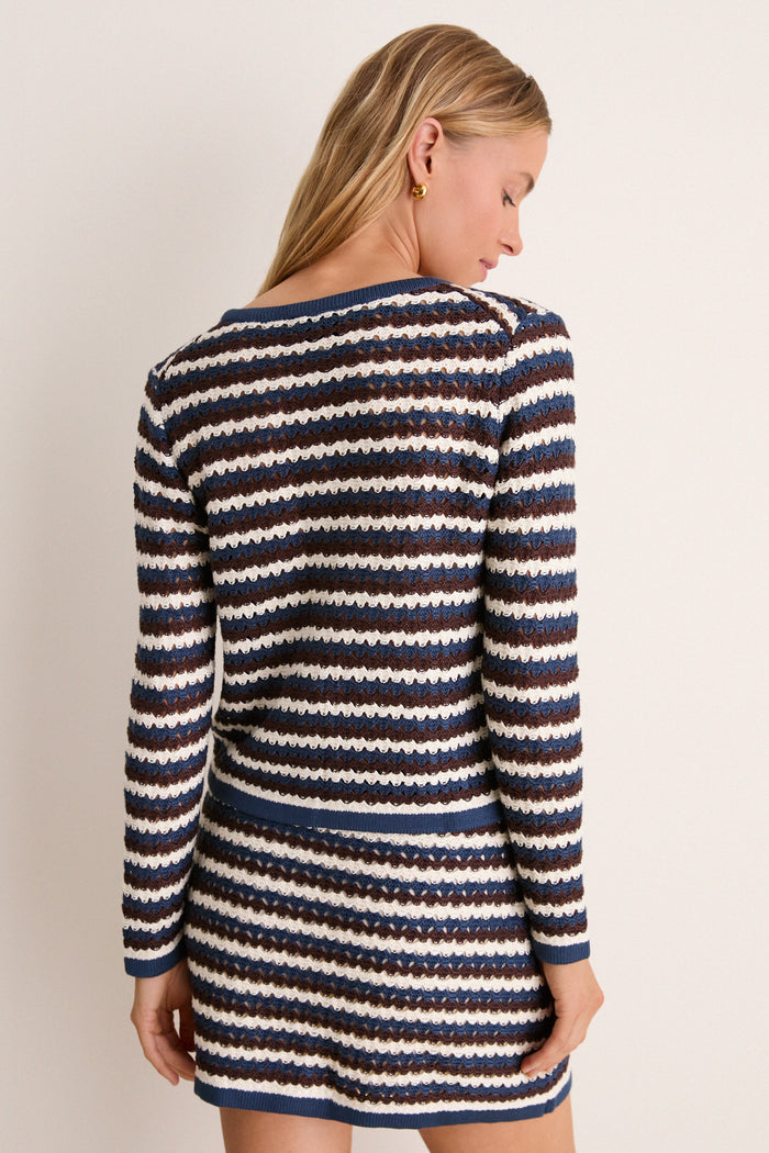 Dockside Stripe Knit Martha Cardigan