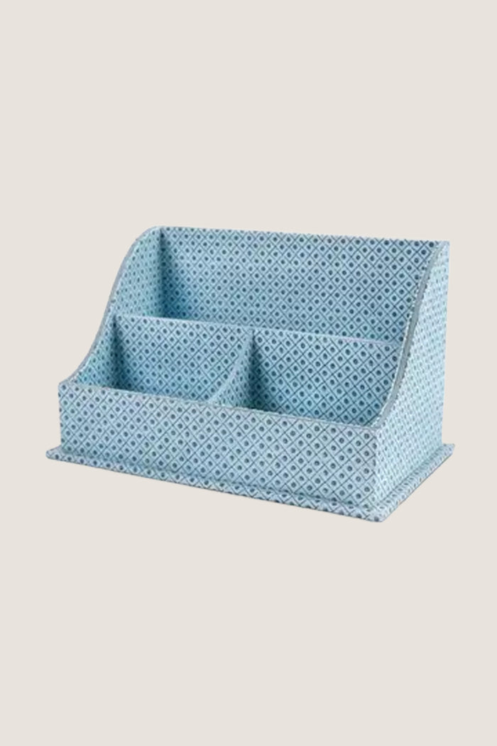Dot and Grid Blue Block Printed Wave Letter Sorter