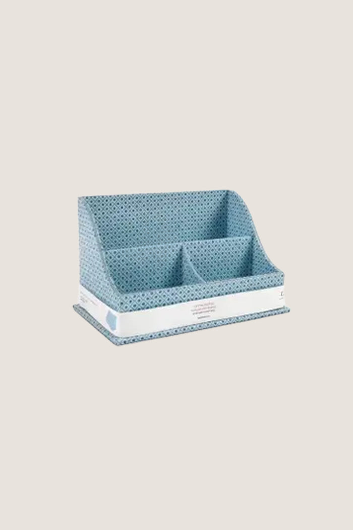 Dot and Grid Blue Block Printed Wave Letter Sorter