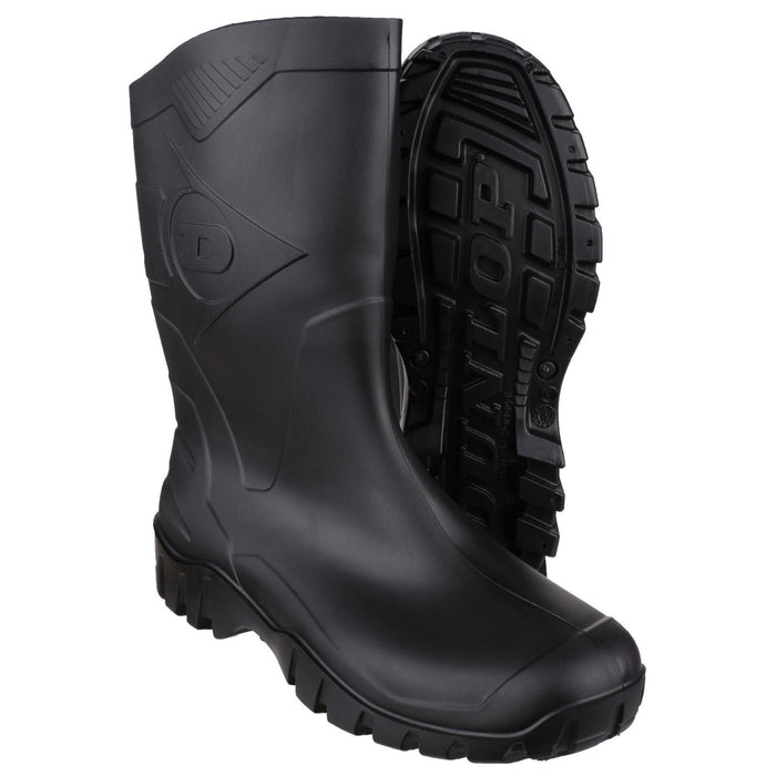 Dunlop Mens Dee Calf Length Wellington Black