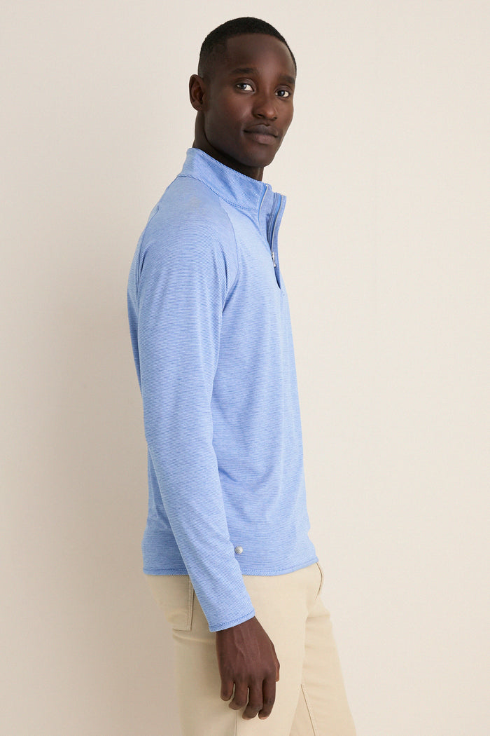Dust Blue Stealth Stripe Performance Quarter Zip