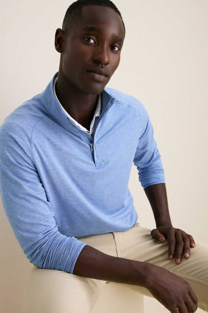 Dust Blue Stealth Stripe Performance Quarter Zip