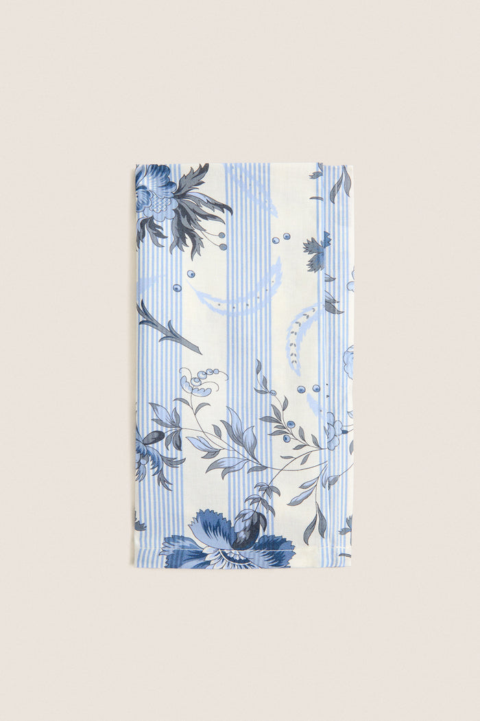 Dusty Blue Powder Room Chintz Printed Napkins Set of 4