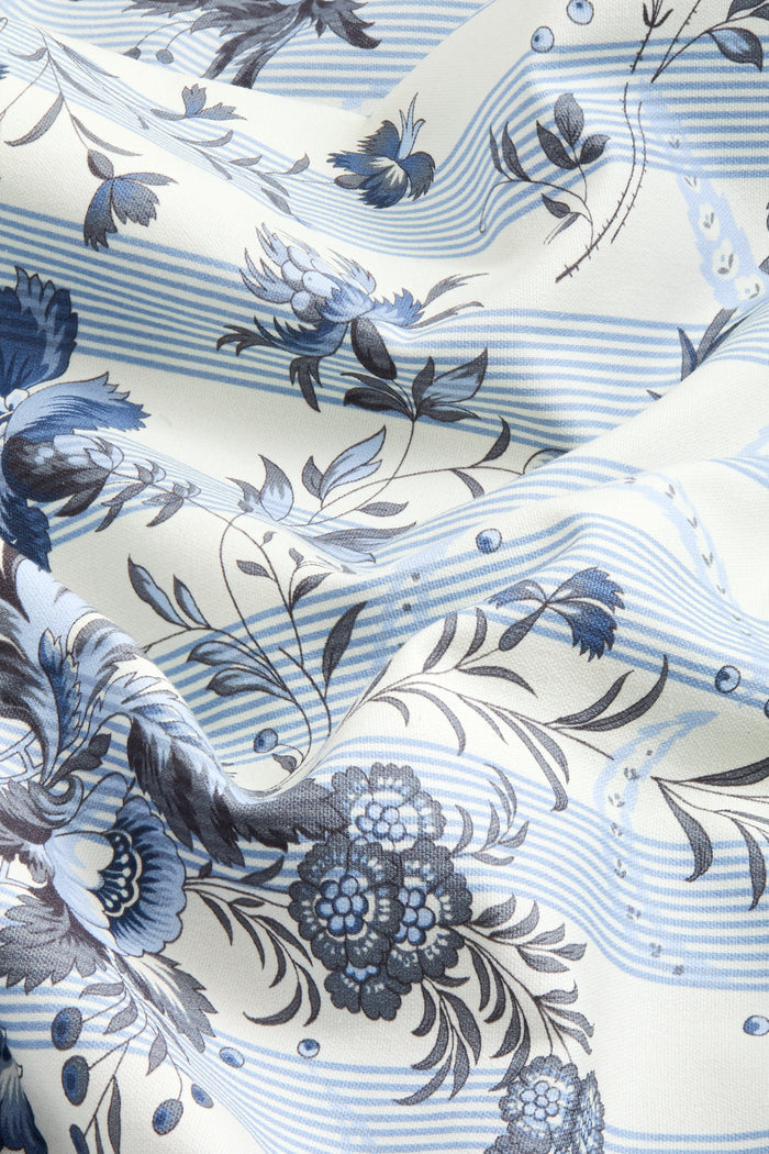 Dusty Blue Powder Room Chintz Tablecloth
