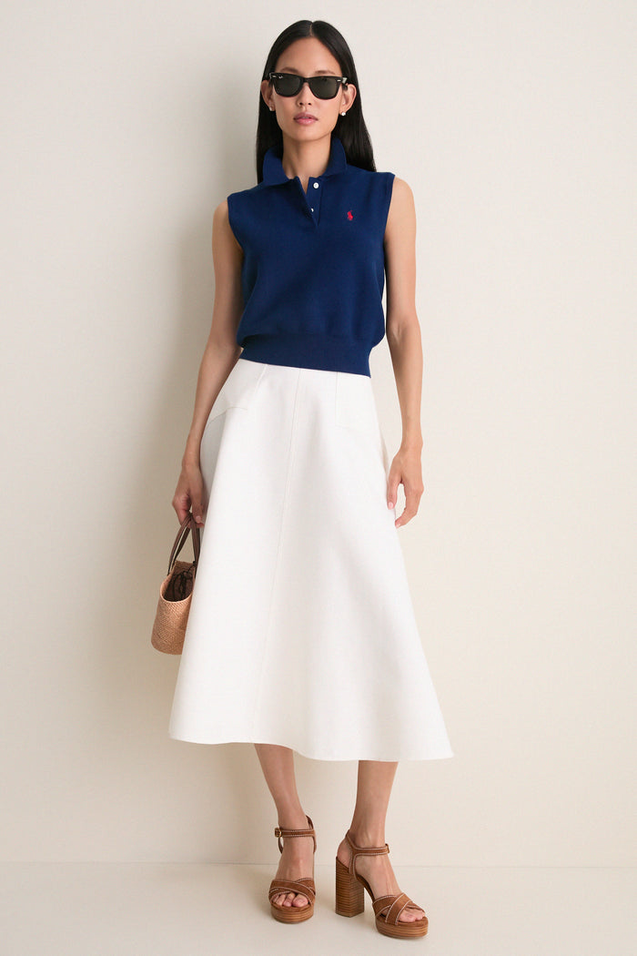 East Side Royal Cotton Sleeveless Polo Knit