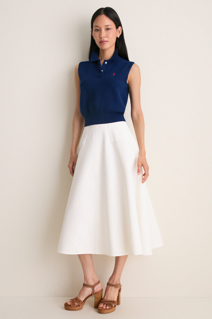 East Side Royal Cotton Sleeveless Polo Knit