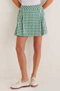 Eden Green Gingham 16 Inch Performance Seersucker Park Golf Skirt