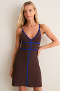 Espresso and Cobalt Jaquelin Mini Dress