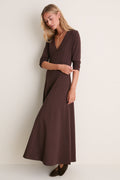 Espresso Jersey Long Sleeve Agnes Dress
