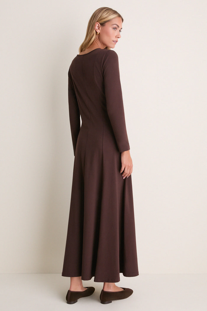 Espresso Jersey Long Sleeve Agnes Dress