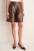 Espresso Taffeta Zola Bermuda Shorts