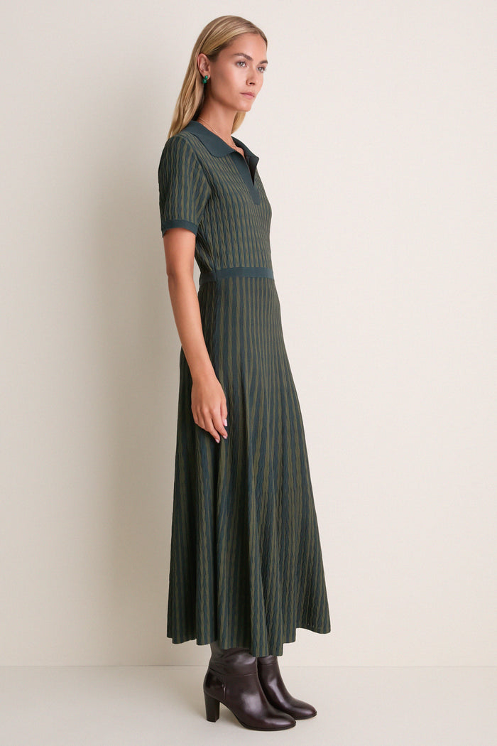 Evergreen Knit Maude Polo Dress