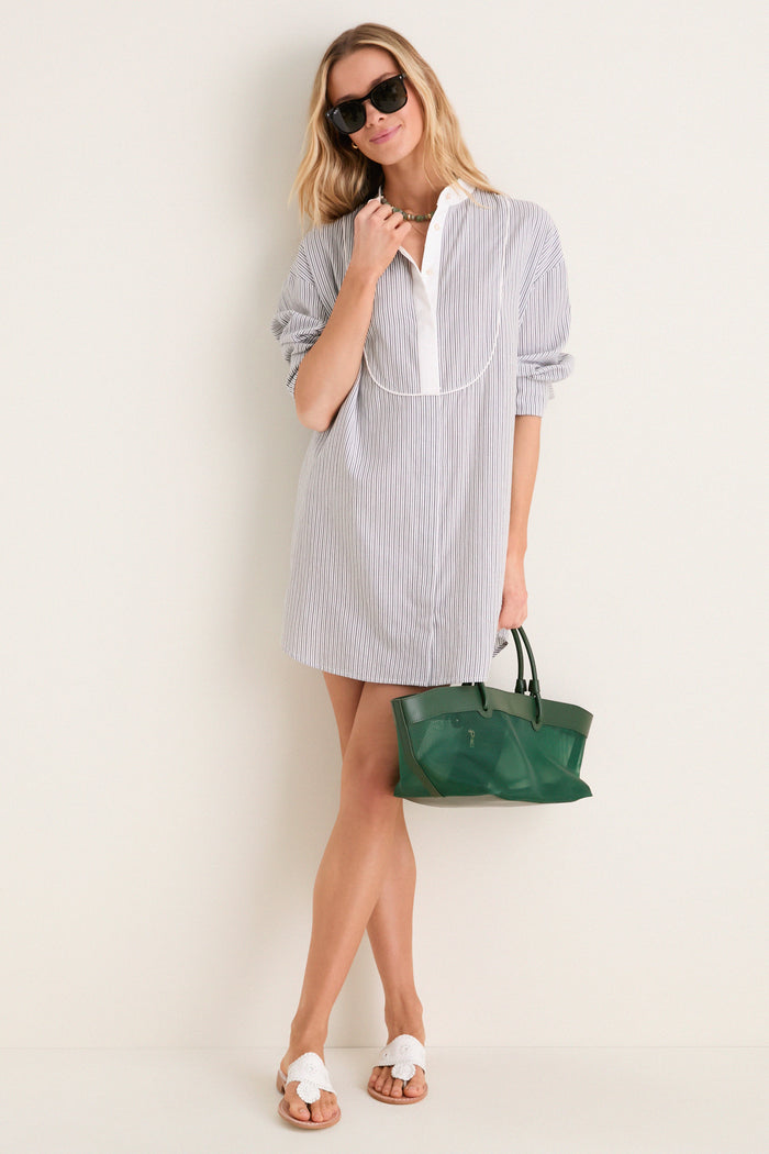 Evergreen Stripe Arlington Shirt Dress