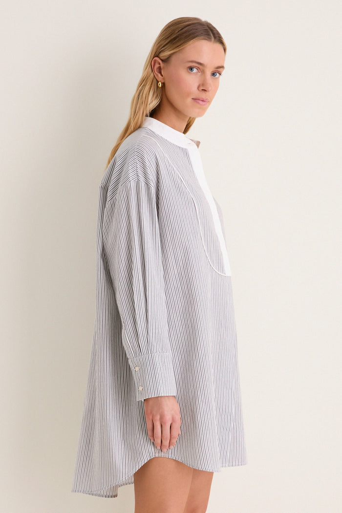 Evergreen Stripe Arlington Shirt Dress