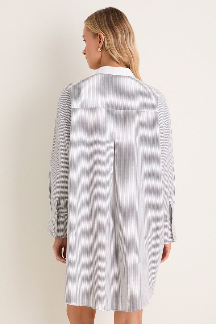 Evergreen Stripe Arlington Shirt Dress