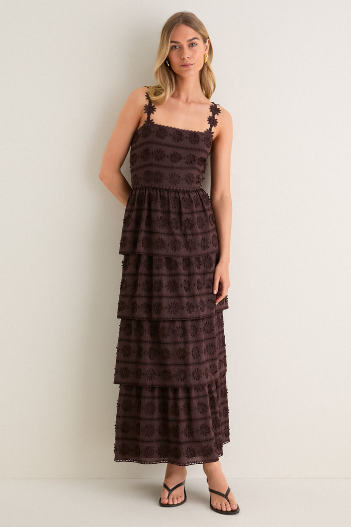 Exclusive Chocolate Brown Krystie Midi Dress