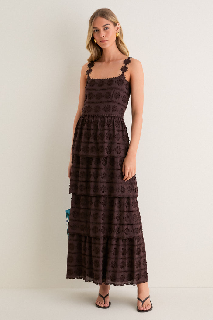 Exclusive Chocolate Brown Krystie Midi Dress