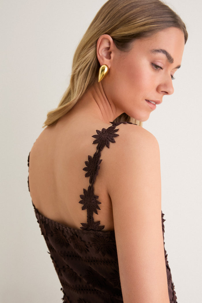 Exclusive Chocolate Brown Krystie Midi Dress