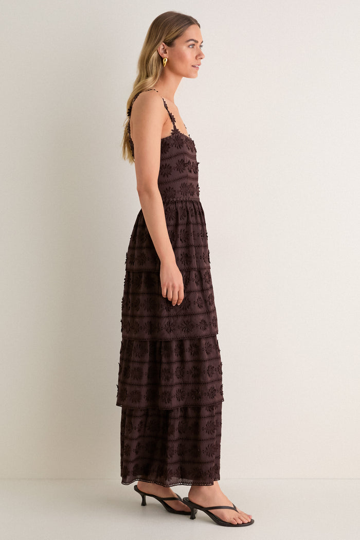 Exclusive Chocolate Brown Krystie Midi Dress