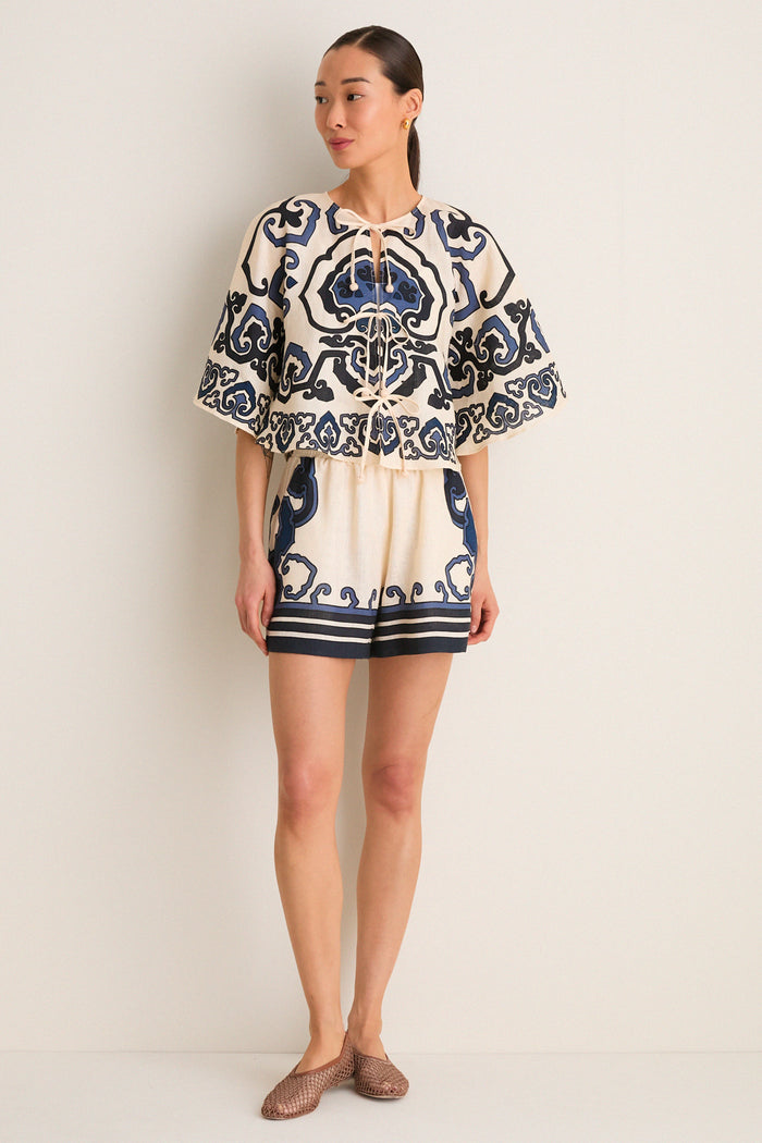 Exclusive Cream Blaise Print Shorts