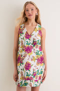 Exclusive Magenta Floral Brocade Mini Dress