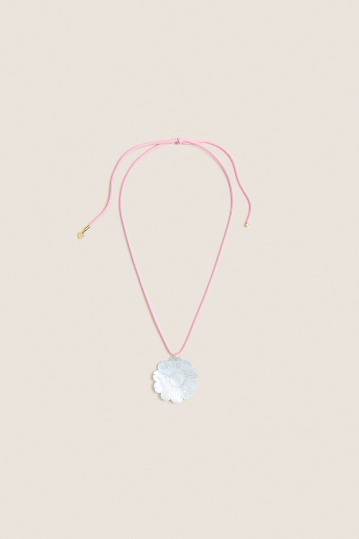 Exclusive Mother of Pearl Daisy Cord Necklace